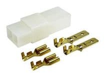 TF-1022 Kit conectores de 2 vias con terminales Faston 6,3mm macho y hembra