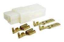 TF-1022T Kit ficha conexión terminales Faston macho y hembra 6,3mm 2 vias forma de T