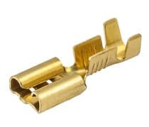 TF-4011 Terminal Faston hembra 6,3mm para crimpar no aislado con reten, para conexión de 1 a 2,5mm