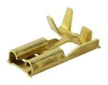 TF-908 Terminal Fastón hembra acodado 6,3mm para crimpar no aislado, conexión de 0,5 a 1mm