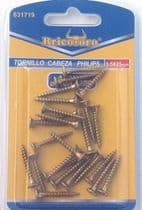 TOR-631719 Blister de tornillos rosca para madera 3,5x25mm cabeza Philips