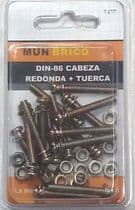 TOR-71605 Tornillos con cabeza redonda 4x30mm con tuercas y arandelas