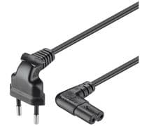 WIR-050C Cable enchufe macho de red y conector de alimentación tipo (8) acodados 2m