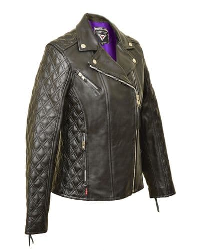 Classic Leather Motorbike Jacket|Womens Biker Jacket|Ladies LIMO
