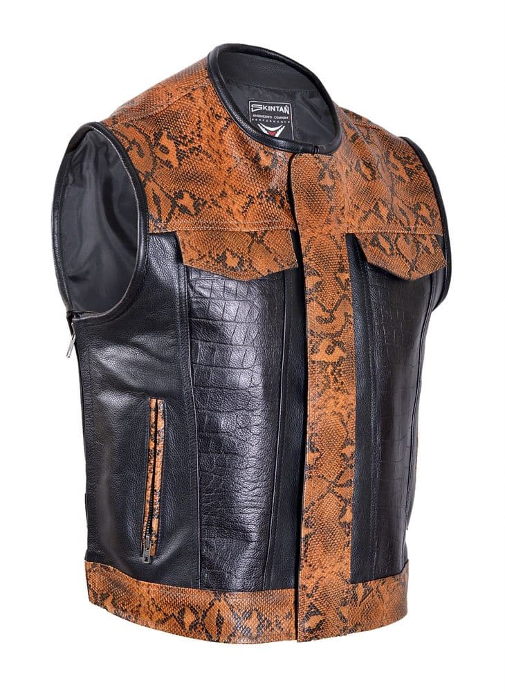 Copperhead Vanguard - Men's Leather Motorcycle Waistcoat