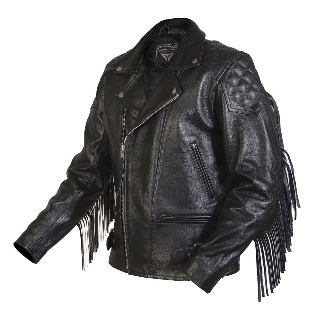 Diamond Fringed - Leather Motorcycle Jacket