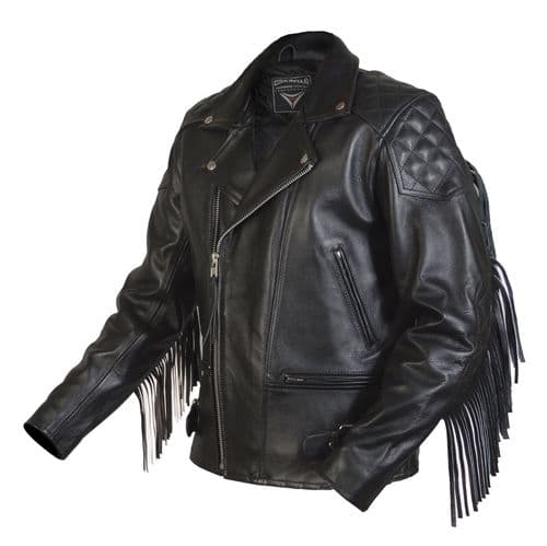 Diamond Fringed - Leather Motorcycle Jacket