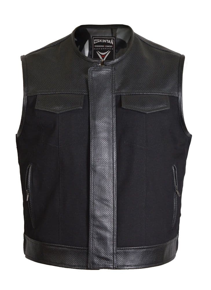 Drift - Men's Denim & Leather Motorcycle Waistcoat
