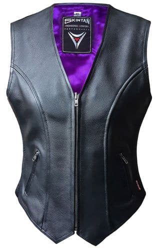 Ladies Leather Waistcoat|Womens Biker Vests|EVE