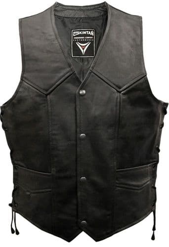 Skintan Leather | Lace Sided - Leather Waistcoat