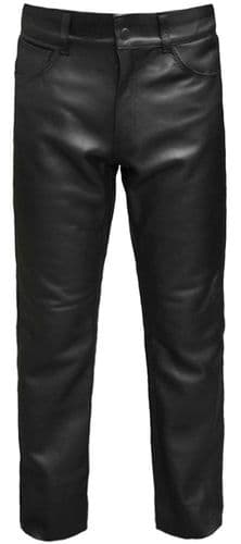 5 Pocket Leather Trousers | Plain Leather Jeans | Mens Classic Leather