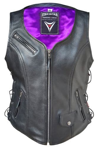 Ladies Leather Waistcoat|Womens Biker Vests|REBEL