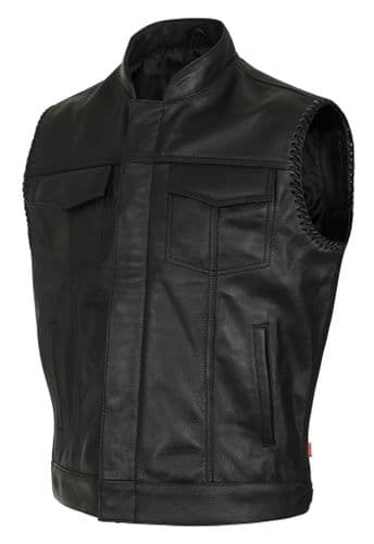 Anarchy Leather Waistcoat|SOA Cut-Off|Leather Vest|JAX