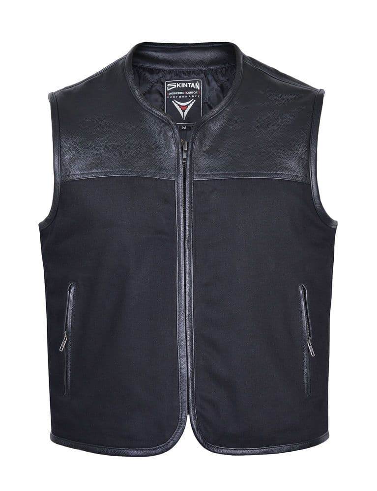 Slub Sobek - Denim And  Leather  Motorcycle Waistcoat
