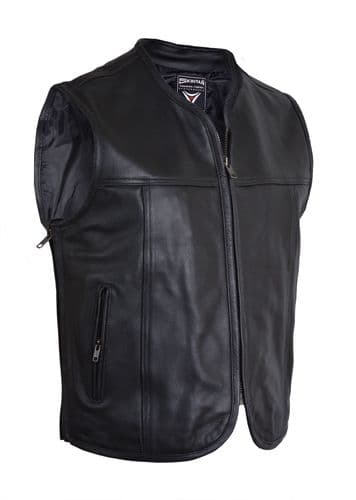 Sobek - Leather Motorcycle Waistcoat (Black)