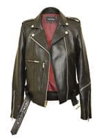 Classic Leather Motorbike Jacket|Womens Biker Jacket|Ladies LIMO