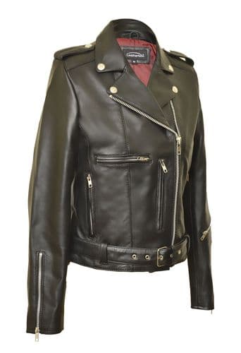 Classic Leather Motorbike Jacket|Womens Biker Jacket|Ladies LIMO