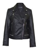Classic Leather Motorbike Jacket|Womens Biker Jacket|Ladies LIMO