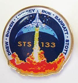133- NASA STS-133 Official Space Mission Pin (with Stephen Bowen)