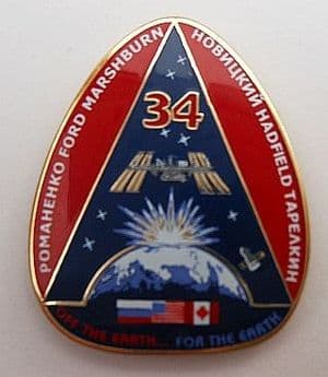 Expedition 34 ISS International Space Station Mission Lapel Pin Official NASA