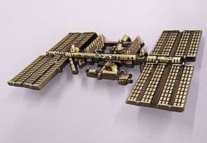 International Space Station (ISS) - Complete Construction Lapel Pin - Gold Colour