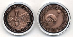Mars Exploration - Official NASA Commemorative - Curiosity Rover Minted with Test Metal