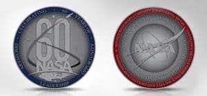 NASA 60 Years Commemorative Medallion with Space Flown Metal