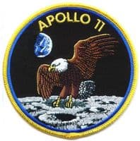 NASA Apollo 11 Embroidered 4" Mission Patch - Yellow Border
