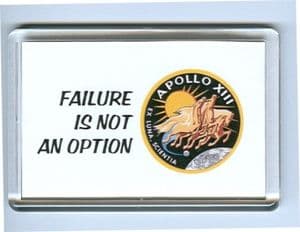 NASA Apollo 13 'Failure Is Not An Option' fridge magnet