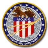 NASA Apollo 16 Embroidered Mission Patch 4