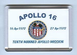 NASA Apollo 16 Tenth Manned Apollo Moonlanding Mission fridge magnet