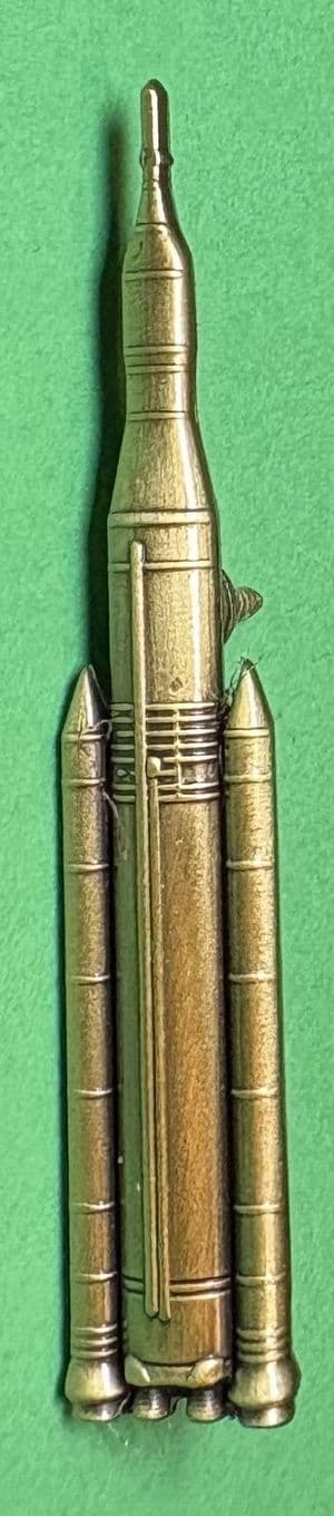 NASA Artemis Orion/SLS rocket pin - Antique Bronze colour