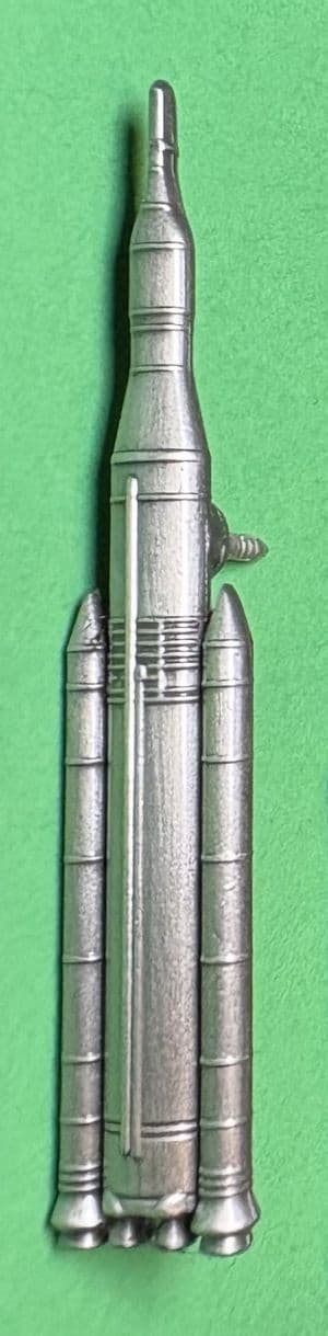 NASA Artemis Orion/SLS rocket pin - Antique Silver colour