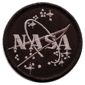 NASA Meatball Logo, Subdued Coloration in Black and Grey Patch