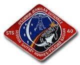 NASA STS-40 Columbia Embroidered Space Shuttle Mission Patch