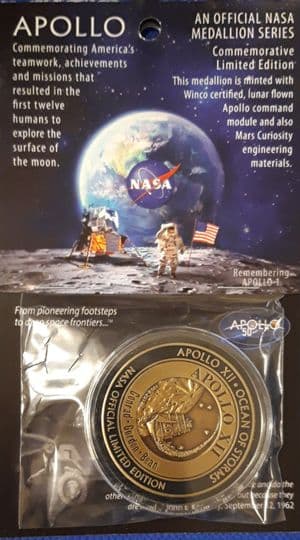 NEW Apollo 12 - 50 Years Minted With Flown To The Moon (Black) (1)