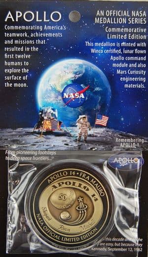 NEW Apollo 14 50 Years Minted With Flown To The Moon