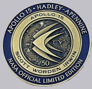 NEW Apollo 15 50 Years Minted With Flown To The Moon (Blue)