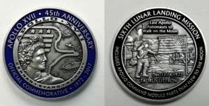 NEW Apollo 17 45 Years (2) Minted With Flown To Lunar Orbit Metal
