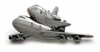 Space Shuttle & 747 SCA Lapel Pin - Silver Colour