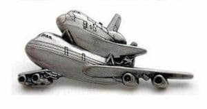 Space Shuttle & 747 SCA Lapel Pin - Silver Colour
