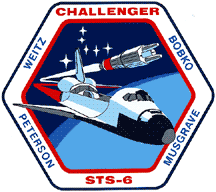 STS-6 NASA Space Shuttle Mission Lapel Pin