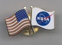 USA Flag, NASA Flag Combo Lapel Pin