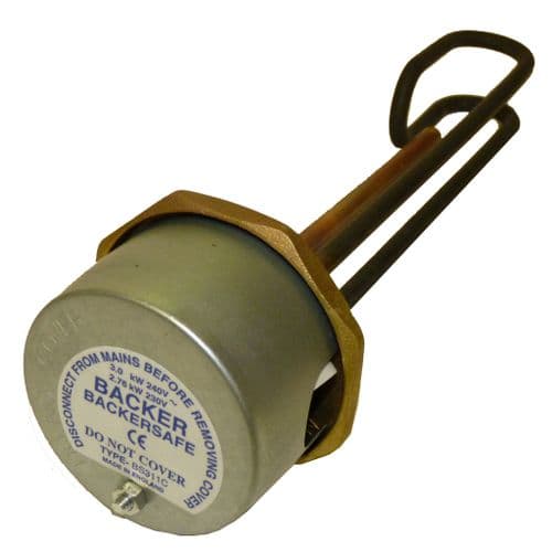 11" Immersion Heater Element Hard Water Incoloy + Thermostat