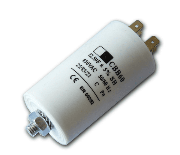 12.5uf Capacitor Motor Run Motor Start Capacitor Capacitance: 12.5µF 450V 12.5 Mfd | Spares4homes
