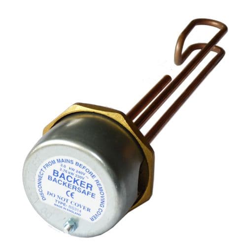 14" Immersion Heater Element Copper + Thermostat