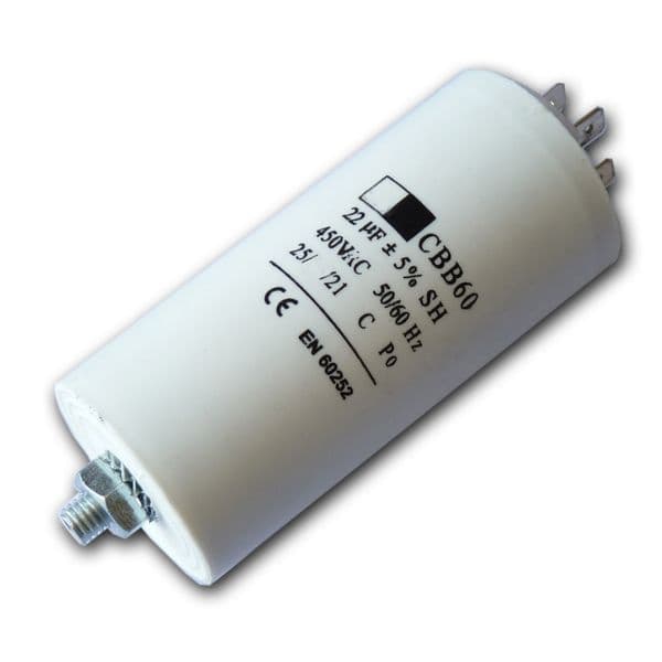 22uf Capacitor Motor Run Motor Start Capacitor Capacitance: 22µF 450V 22 Mfd | Spares4homes