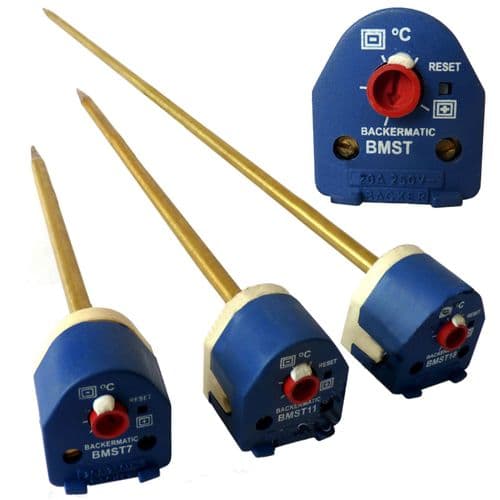 7", 11" And 18" Immersion Heater Thermostat With Thermal Reset Backer