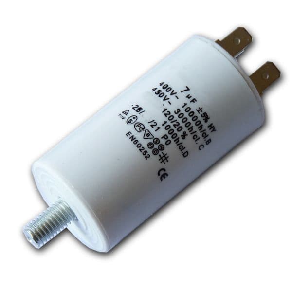 7uf Capacitor Motor Run Motor Start Capacitor Capacitance: 7µF 450V 7 Mfd | Spares4homes