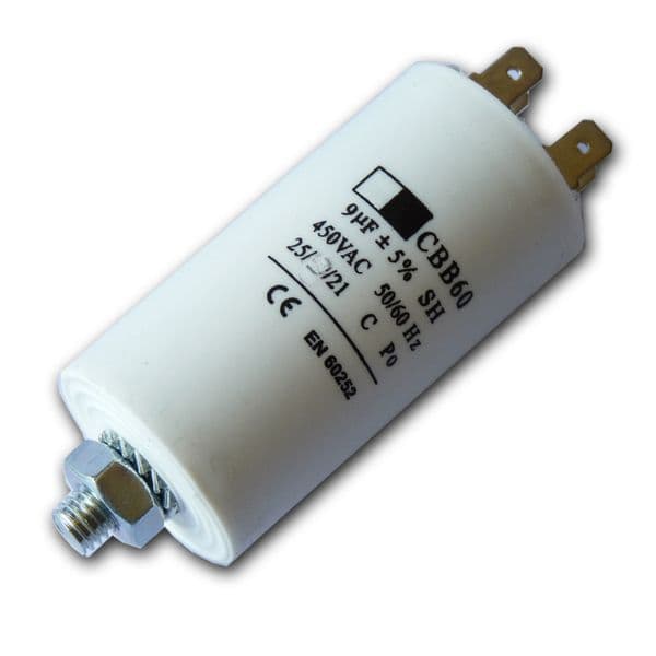 9uf Capacitor Motor Run Motor Start Capacitor Capacitance: 9µF 450V 9 Mfd | Spares4homes